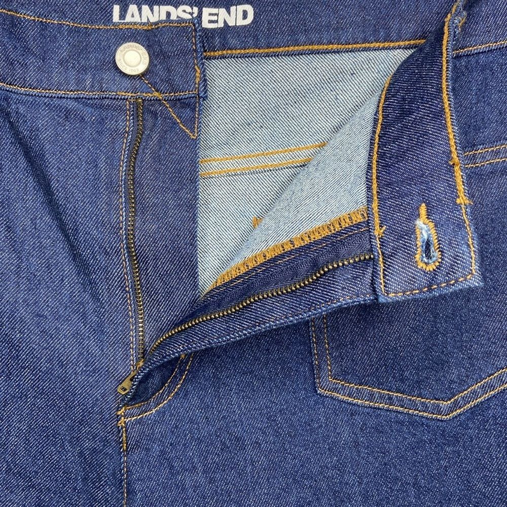 Women’s Dark Blue Denim Wide-Leg Jeans - Picture 6 of 8